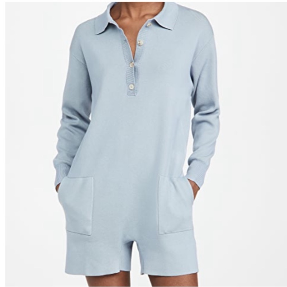 WAYF Thiessen Romper, blue, Size Large